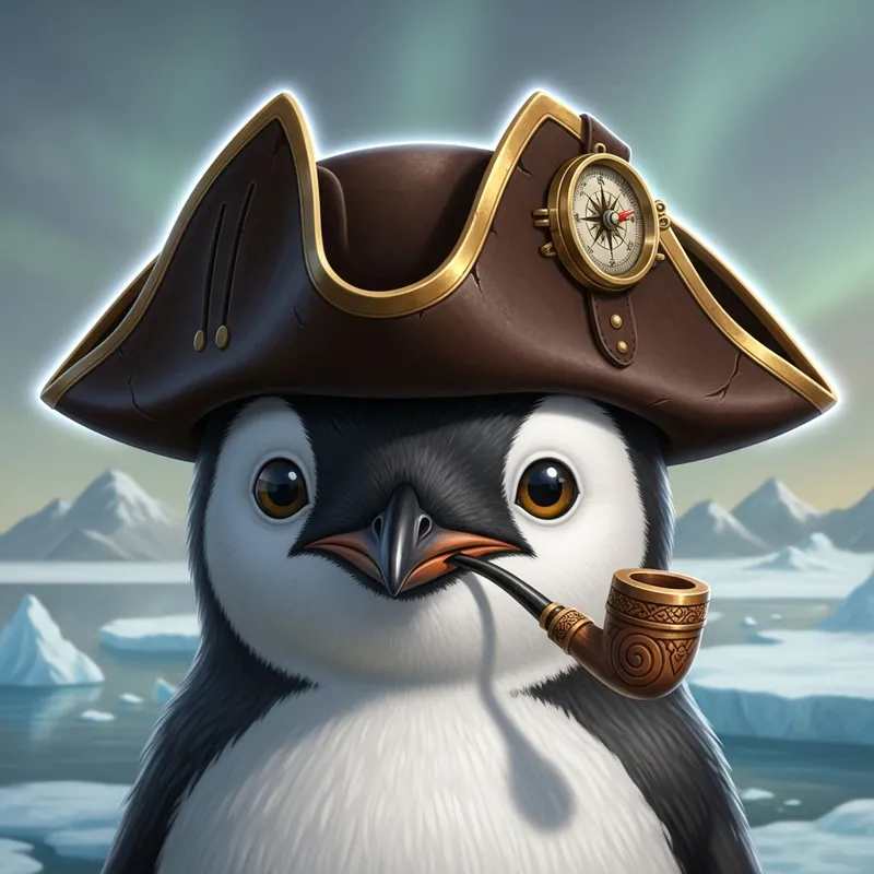 Detailed Penguin Art with Unique Hat - Digital Concept on Artstation