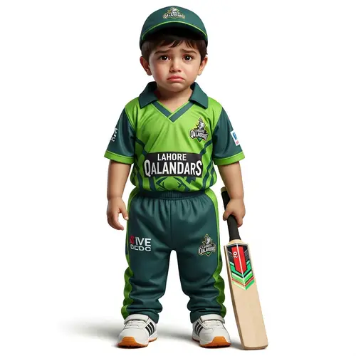 Lahore Qalandars Cricket Fan in Green & Black Uniform