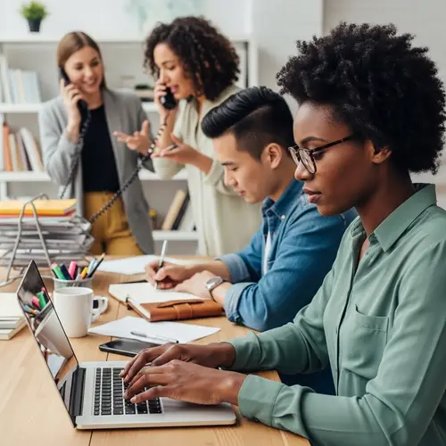 Diverse Group of Copywriters in Creative Office Setting