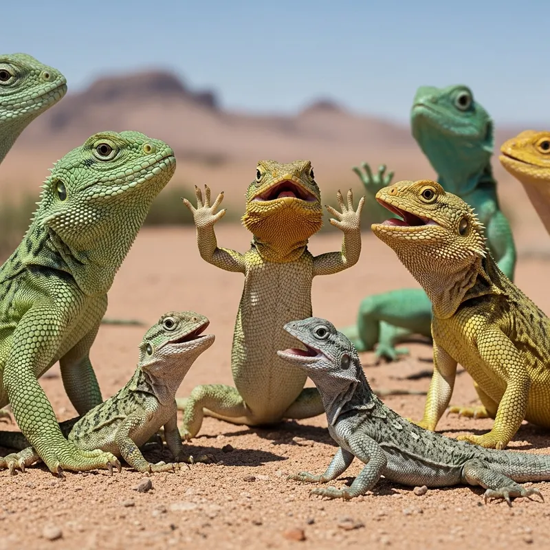 Diverse Lizards Communication: Body Language Signals
