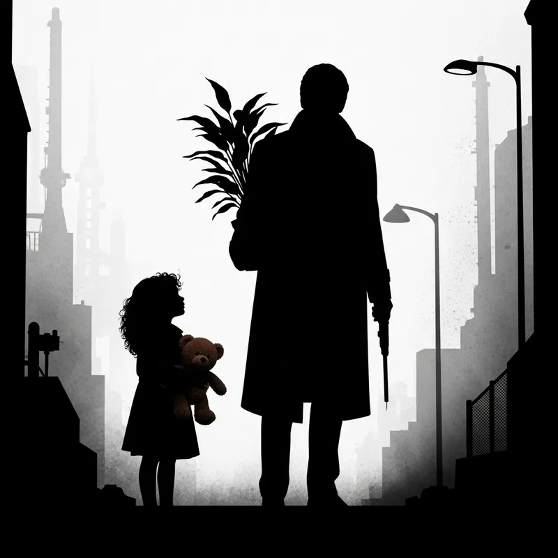 Shadowy Silhouette Composition: From 'Leon' Movie Plot Shadowy Silhouette Composition: From 'Leon' Movie Plot