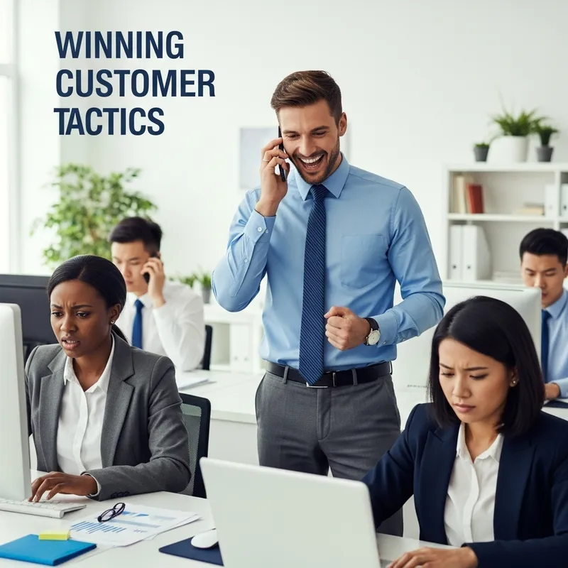 Charismatic Salesman Energizing Office Team with European Professional Vibe