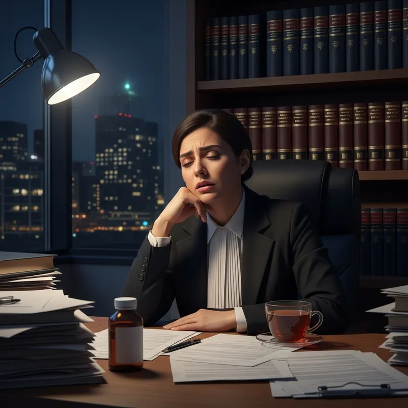 Dedicated Middle-Eastern Lawyer Working Despite Illness