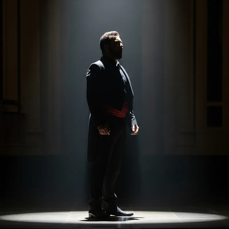 Passionate Male Opera Singer Silhouette | South Asian Descent