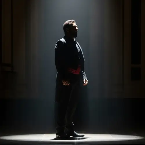 Passionate Male Opera Singer Silhouette
