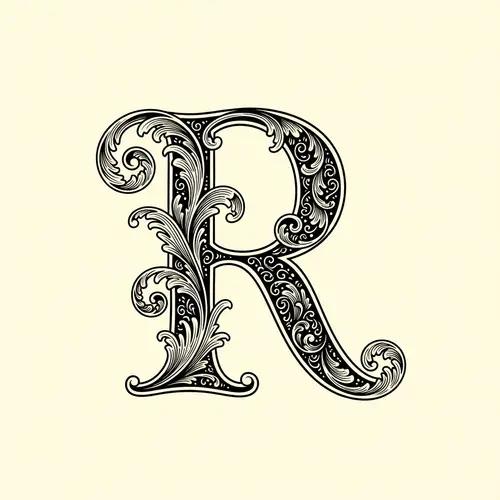 Elegant Letter R for Romeo and Juliet