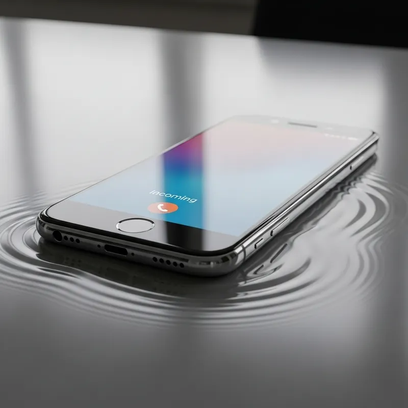 Vibrating Cell Phone Displaying Incoming Call Notification