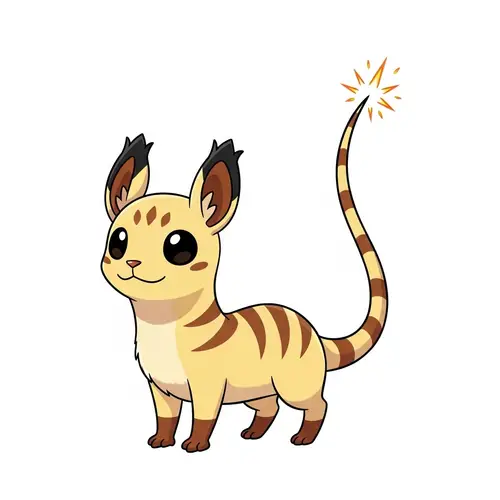 Unique Creature with Spark-like Tail | Adorable & Brown Strikes