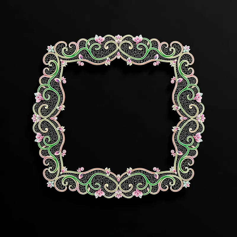 Elegant 3D Wedding Frame with Intricate Floral Details Elegant 3D Wedding Frame with Intricate Floral Details