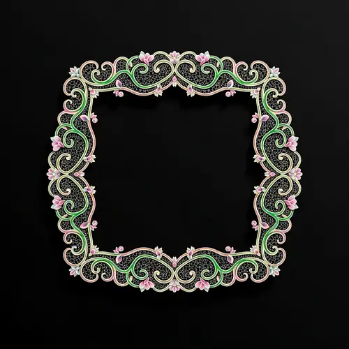 Captivating 3D Wedding Template with Intricate Floral Motifs