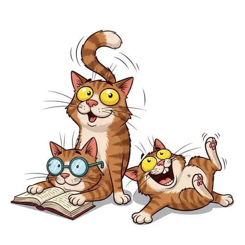 Playful Cat Cartoon | Humorous Feline Artwork