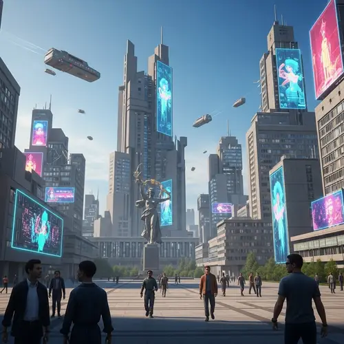 Soviet Union Futuristic City - Nostalgic Visuals of a Retro Future