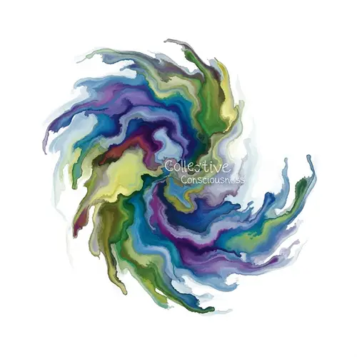 Swirling Watercolor Illustration of Collective Consciousness