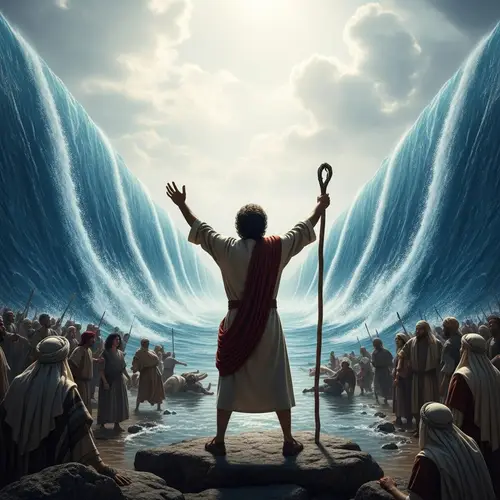 Moses Exodus: Dramatic Biblical Scene in the Red Sea