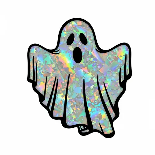 Ghost Stencil Art with Holographic Interior | Captivating Monochrome Image