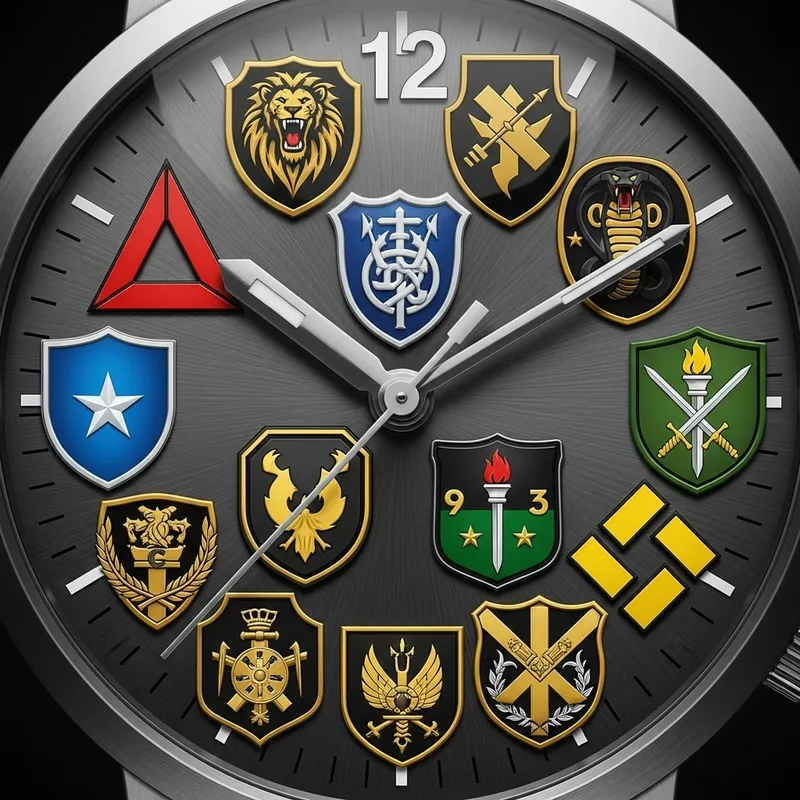 Military Battalion Logos Watch Face for Stylish Time Display