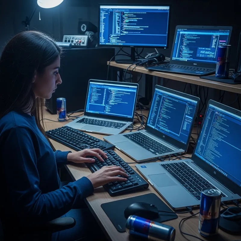 Darkroom WiFi Hacker | Multitasking Tech Pro