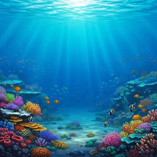Enchanting Underwater Ocean Scene - Vivid 2D Game Background