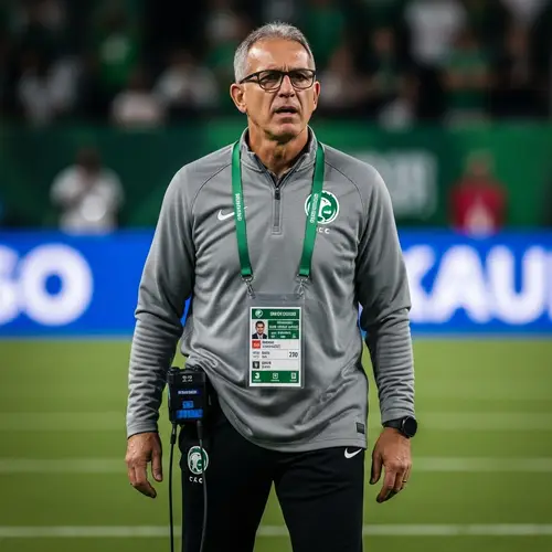 Saudi Football Coach in Modern Photographic Style | Intense Expression