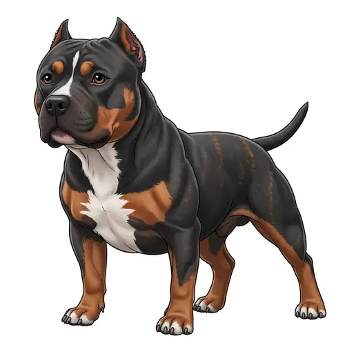Realistic Pitbull Dog Depiction - Strong & Playful