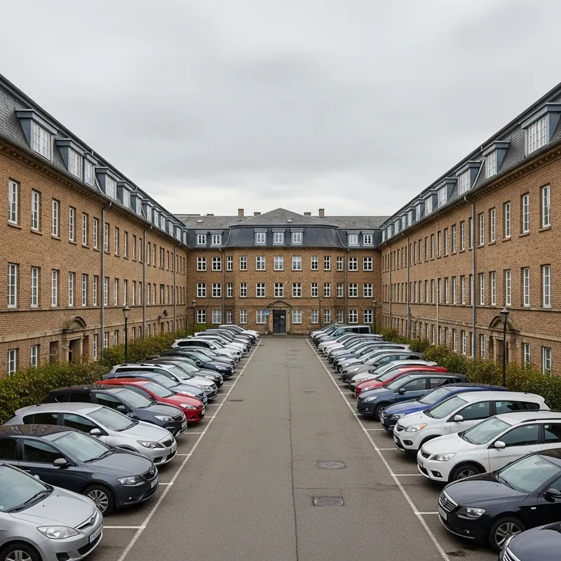 Two-Story Building with Extensive Parking Area