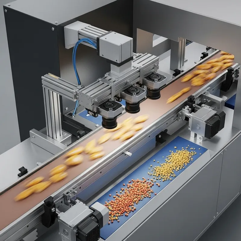 Modern Industrial Food Conveyor System with Advanced Vision Technology Modern Industrial Food Conveyor System with Advanced Vision Technology