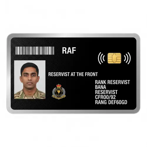 RAF Reservist RFID Identification Card - South Asian Male Reservist