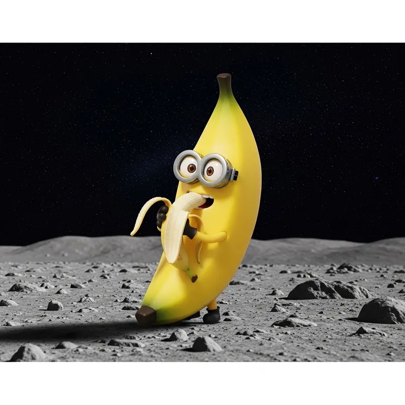 Minion Costume Eating Banana on Moon | Fun Scene