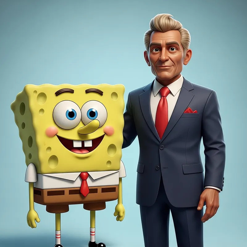SpongeBob Meets Trump: A Quirky Cartoon Encounter