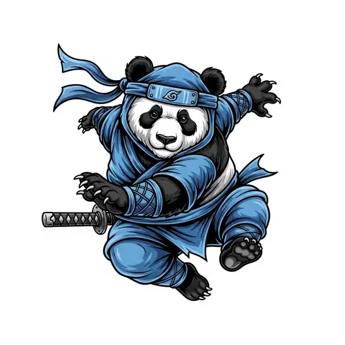 Detailed Ninja Panda Vector Illustration