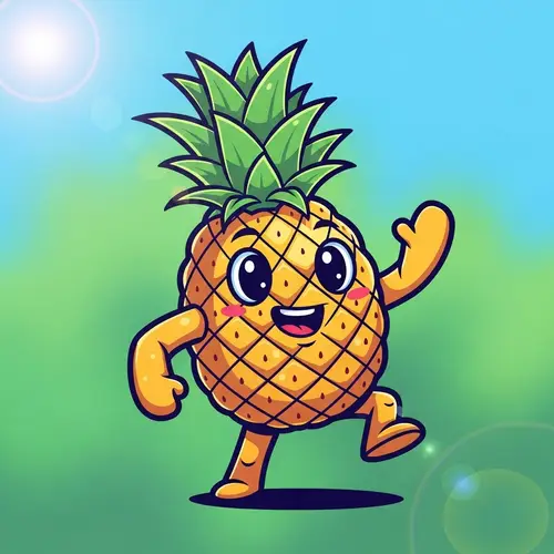 Dynamic Pineapple Mascot for Tropical Fruit Representation