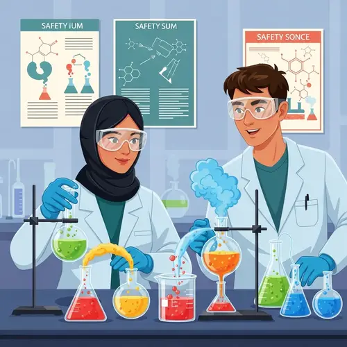 Colorful Chemical Reaction in Scientific Lab Setting