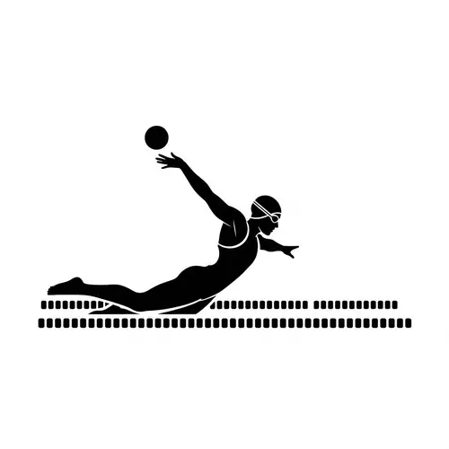 Elite Olympic Swimmer Silhouette Element