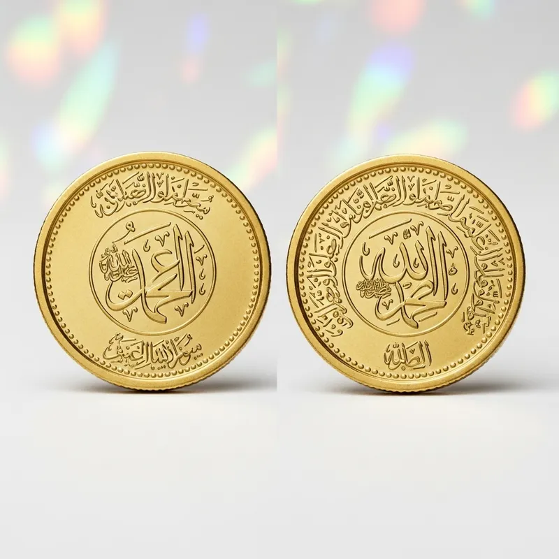 Islamic Gold Coin with Arabic Calligraphy - Rare Find