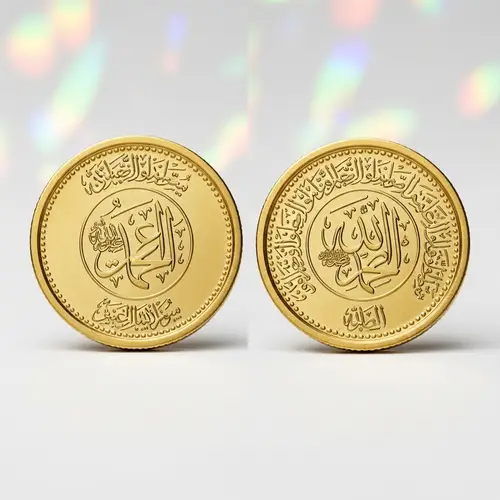 Exquisite Islamic Gold Coin with Arabic Calligraphy - Rare Find
