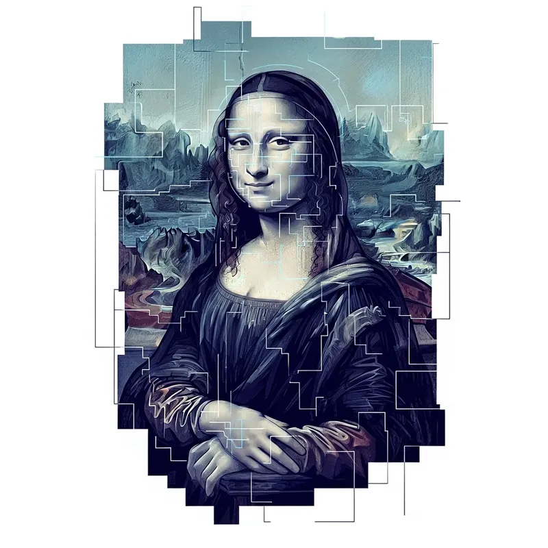 Modern Mona Lisa Redesign | Futuristic Apple Vision