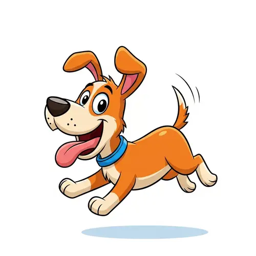 Playful Cartoon Dog: Lively & Animated Scene