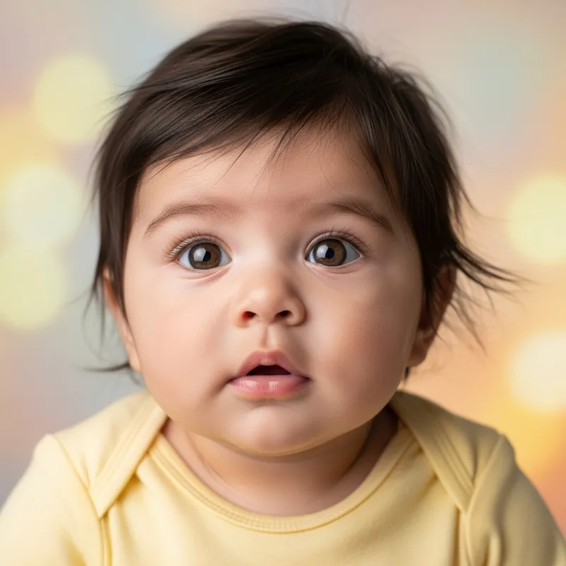 Adorable Hispanic Baby in Pastel-Colored Onesie