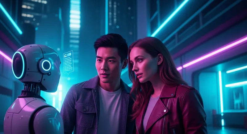 Visually Engaging Cyberpunk Chatbot Interaction