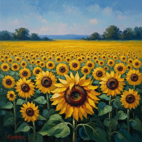 Impressionistic Field of Sunflowers Painting | Art Inspired by Light