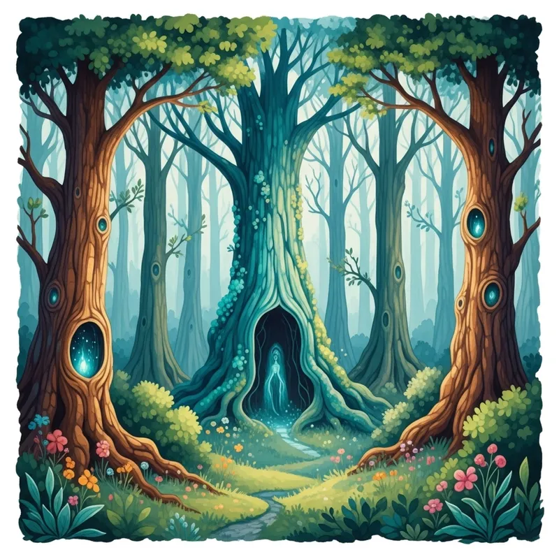 Enchanted Forest in Watercolor: A Magical Landscape