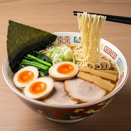 Delicious Ramen Bowl with Tender Pork and Soft-Boiled Egg
