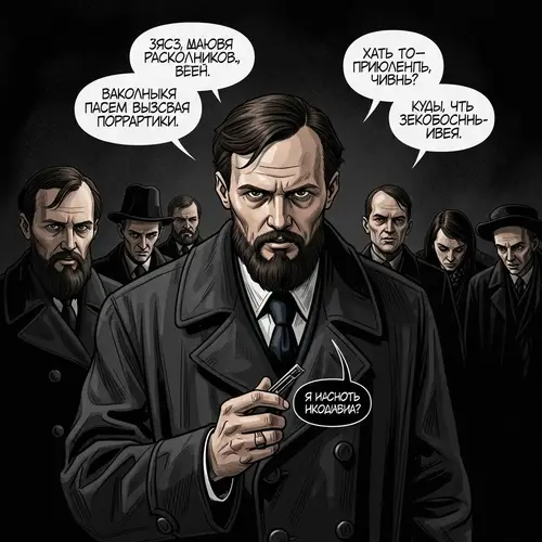 Crime and Punishment Graphic Novel Artwork | Raskolnikov's Peak Moment
