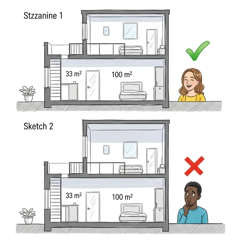 Mezzanine Apartment: Cross Section Sketches with Unique Shift Mezzanine Apartment: Cross Section Sketches with Unique Shift