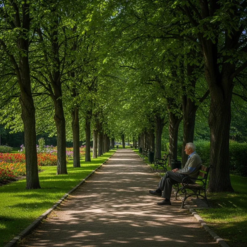 Very Old Man Sitting in Park | Serene Outdoor Scene