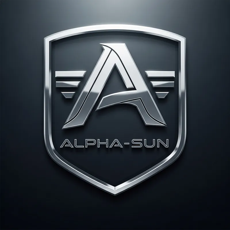 High-Quality Realistic Logo Design Inspired by Alpha-sun with a Modern Twist