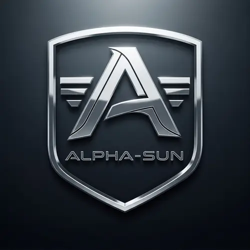 High-Quality Realistic Logo Design Inspired by Tesla with Alpha-sun Twist