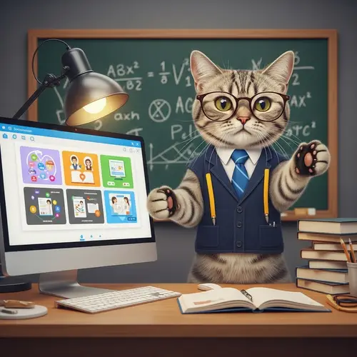 Educational Trainer Cat - Learn with the Charming Feline