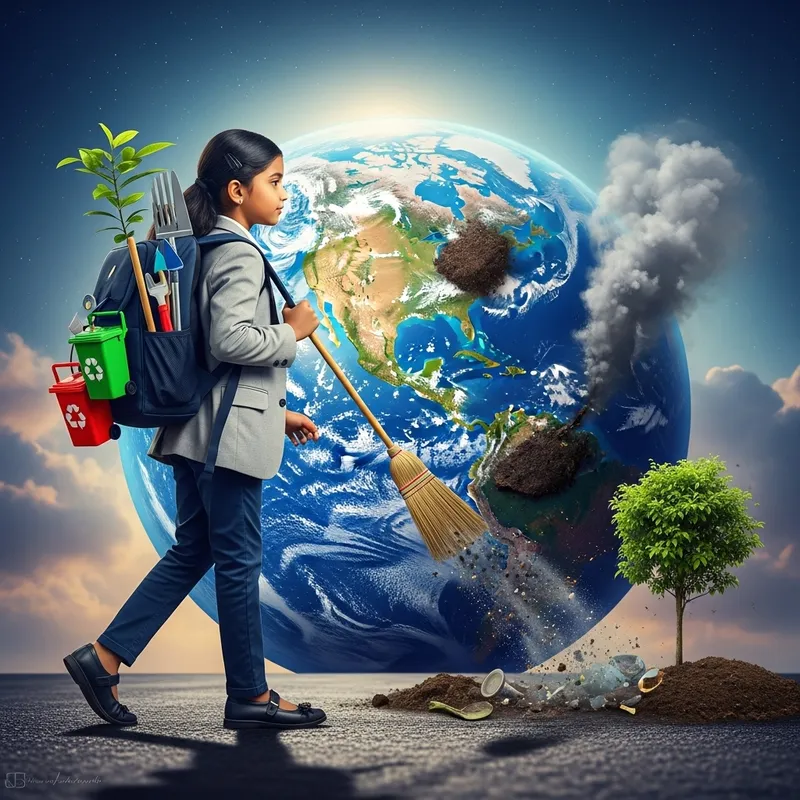 Youth Power: Inspiring South Asian Girl Cleansing the Planet Youth Power: Inspiring South Asian Girl Cleansing the Planet