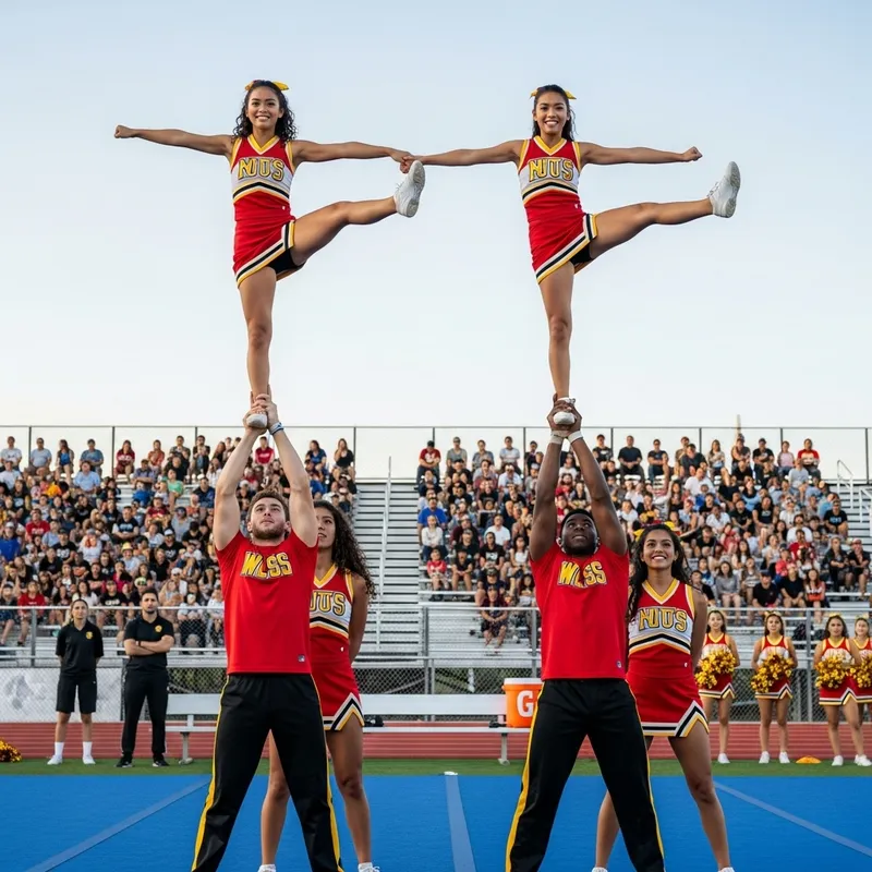 Exciting Cheerleading Performances | Stadium Scene
